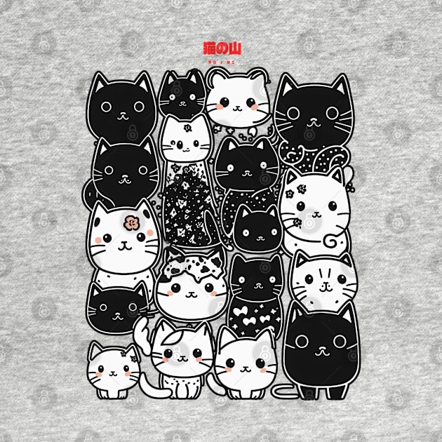 A group of black and white cats by bmron